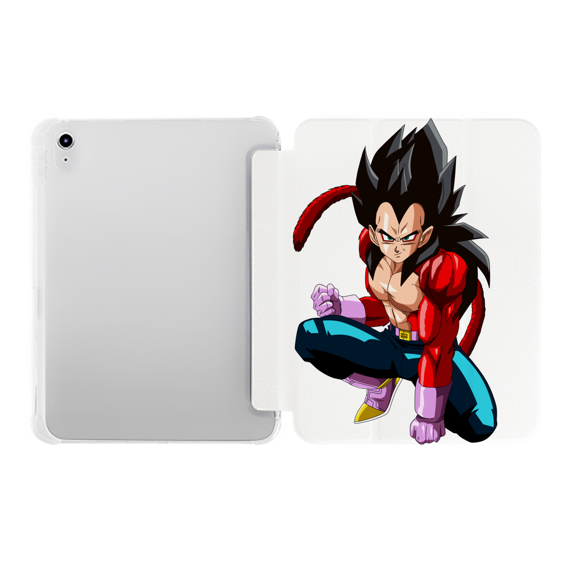 （画像用） ドラゴンボール ベジータ四世（Bejīta Yonsei）DRAGON BALL Vegeta IV IPad ケース ペン収納付き 三つ折りスタンド PUレザー×シリコン 対応機種9.5/10.5/10.9インチ